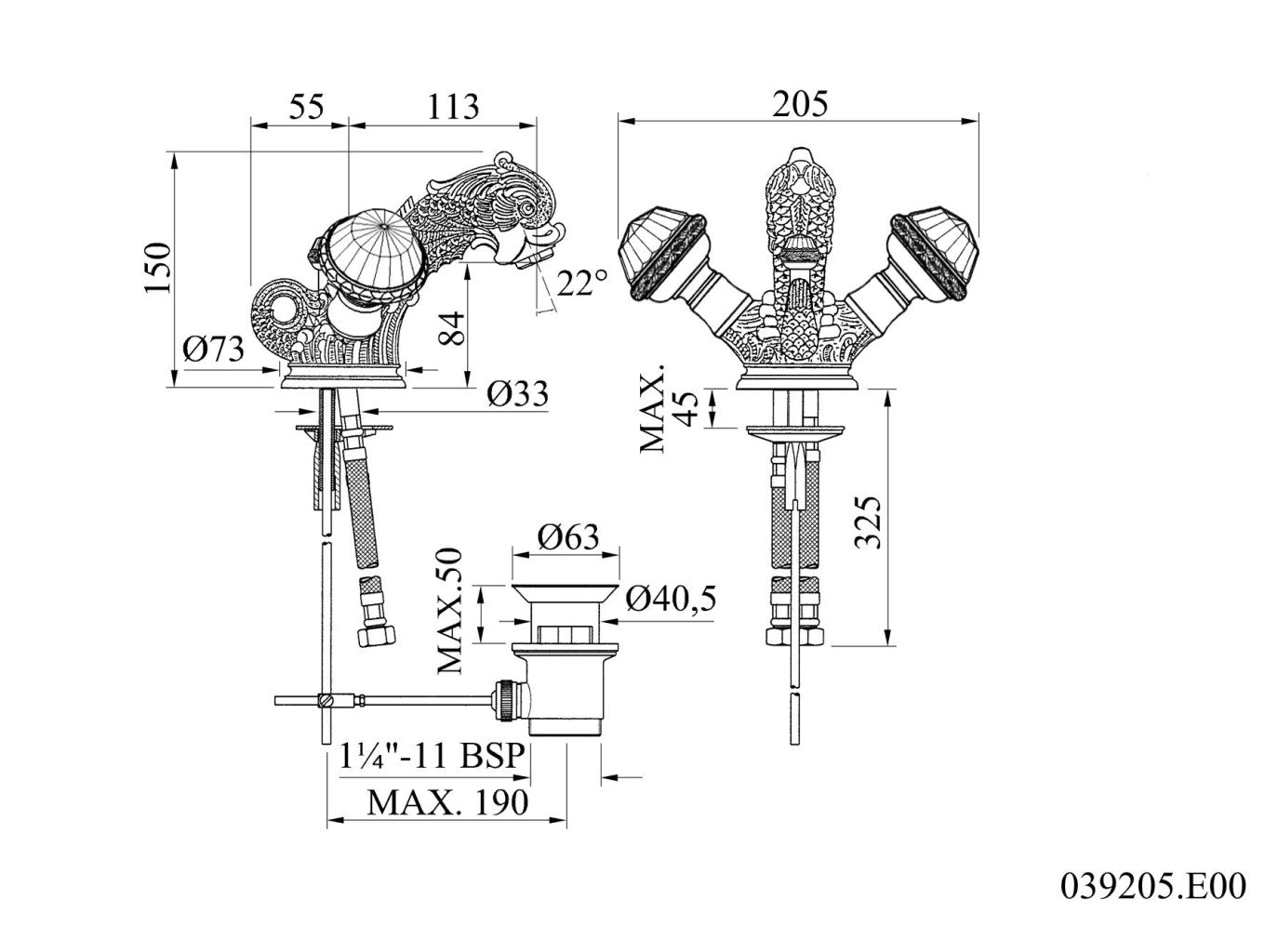 Technical drawing - Bronces Mestre