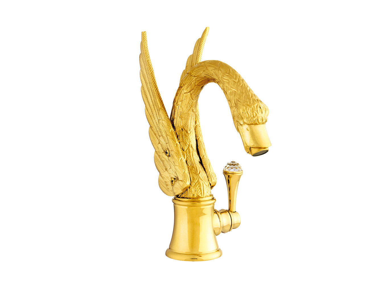 Bronces Mestre Swan Basin monolever progresive mixer with Swarovski crystal - 039243