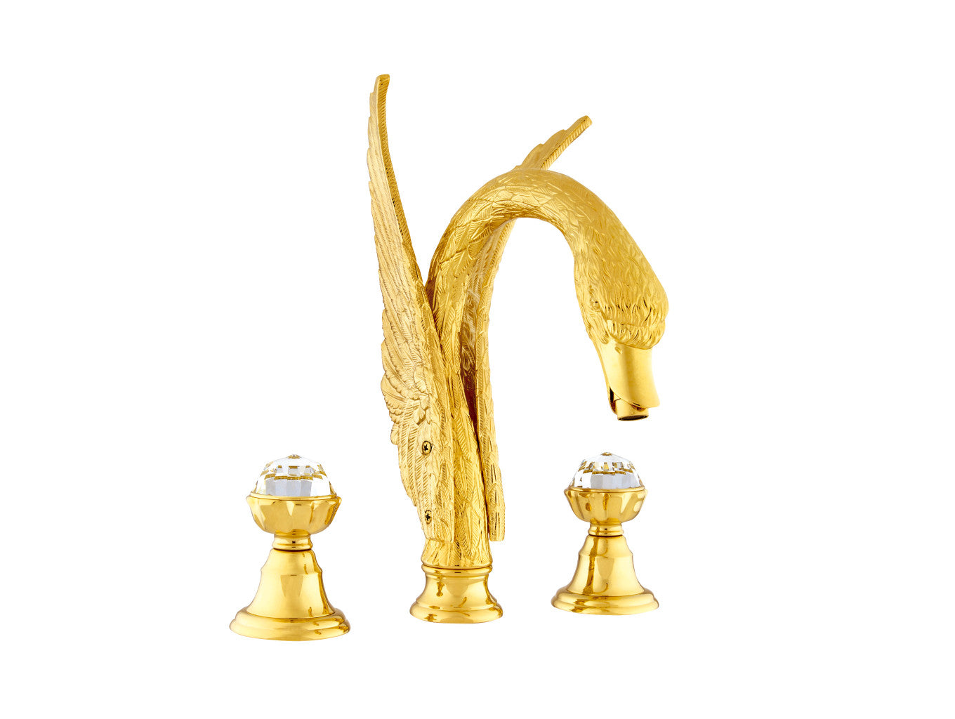 Bronces Mestre Swan Three holes basin set with Swarovski crystal Swan series - 039251