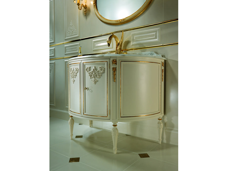 Swan Three holes bath set with Swarovski crystal Swan series in interior - Bronces Mestre