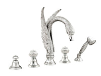 Bronces Mestre Swan Five holes bath set with Swarovski crystal - 039256