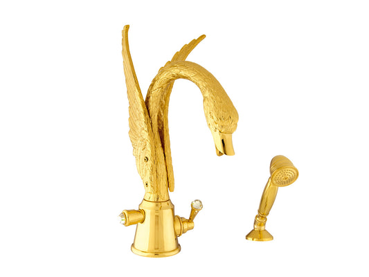 Bronces Mestre Swan Bath monolever progressive mixer with Swarovski crystal - 039257
