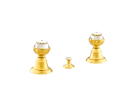 Bronces Mestre Swan Three holes bidet set with Swarovski crystal - 039262