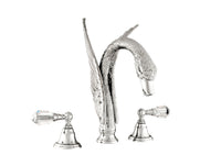 Bronces Mestre Swan Three holes basin set with Swarovski crystal - 039651