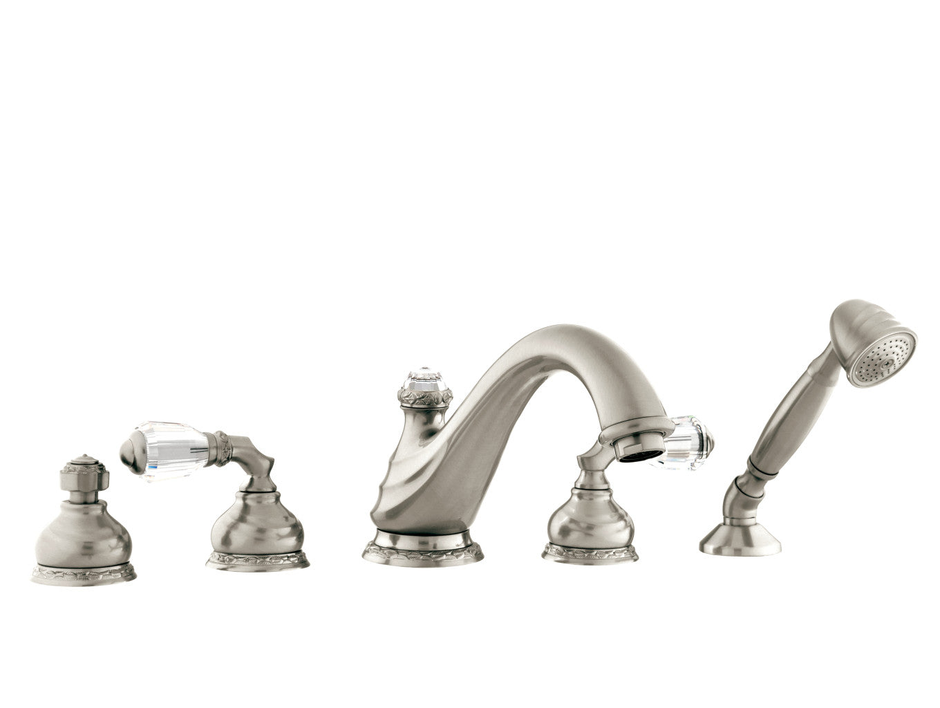 Bronces Mestre Austral Five holes bath set with Swarovski crystal - 041616