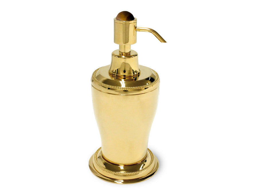 Bronces Mestre Atlantica Precious Soap dispenser with tiger eye stone and pearls decoration - 046086-BTG