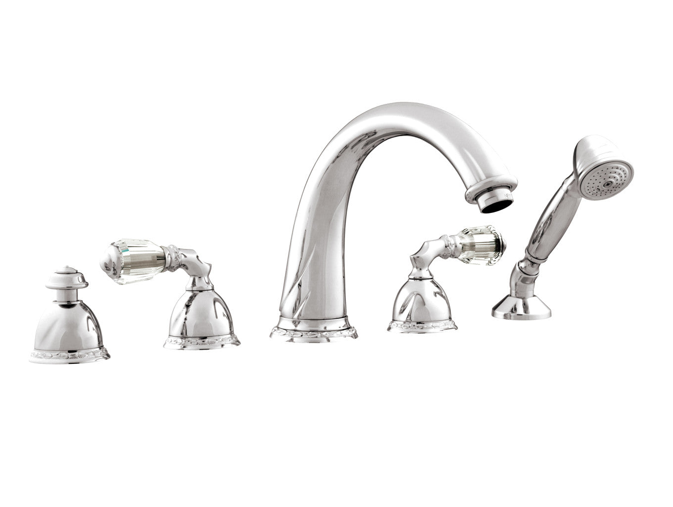 Bronces Mestre Oman Five holes bath set with Swarovski crystal - 051616-A00