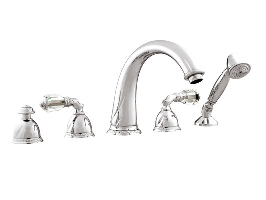 Bronces Mestre Oman Five holes bath set with Swarovski crystal - 051616-A00