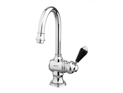 Adriatica Basin monolever mixer with Swarovski black crystal