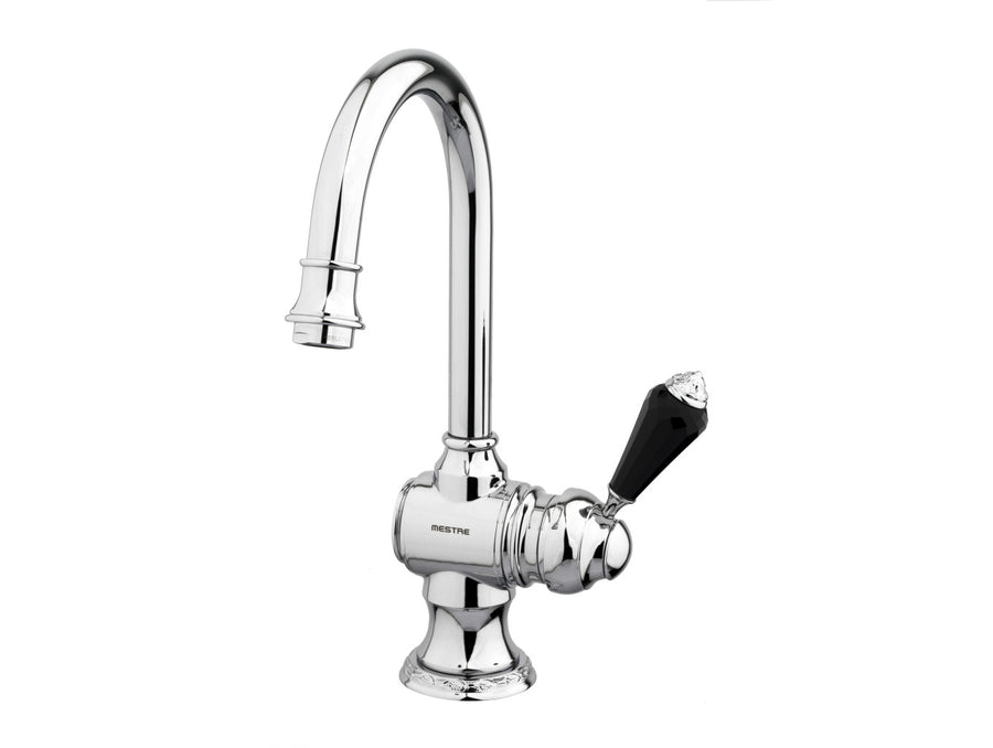 Bronces Mestre Adriatica Basin monolever mixer with Swarovski black crystal - 058203-FN0