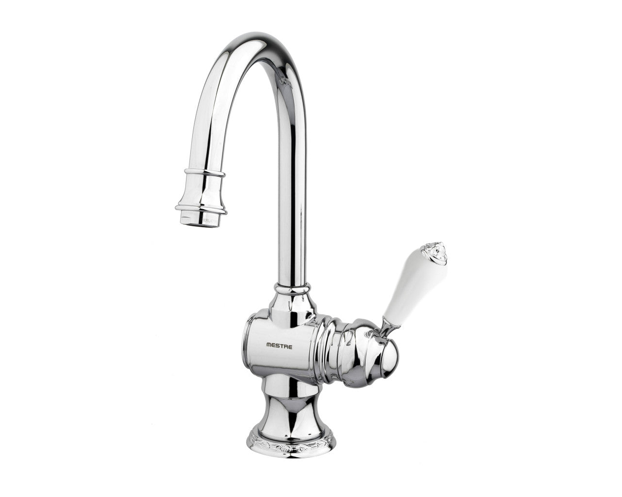 Bronces Mestre Adriatica Basin monolever mixer with white porcelain - 058503