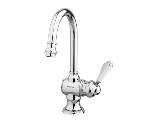 Bronces Mestre Adriatica Basin monolever mixer with white porcelain - 058503
