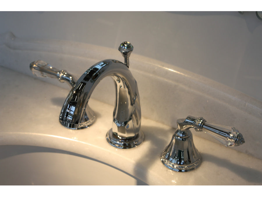 Adriatica Three holes basin set with Swarovski crystal in interior - Bronces Mestre