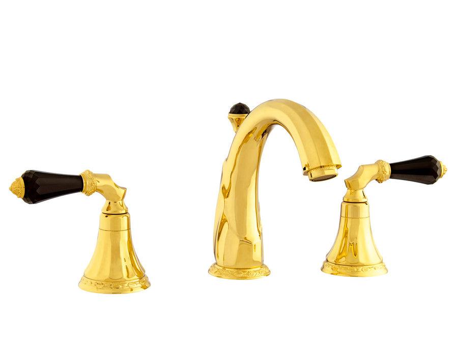 Bronces Mestre Adriatica Three holes basin set with Swarovski black crystal - 058601-FN0