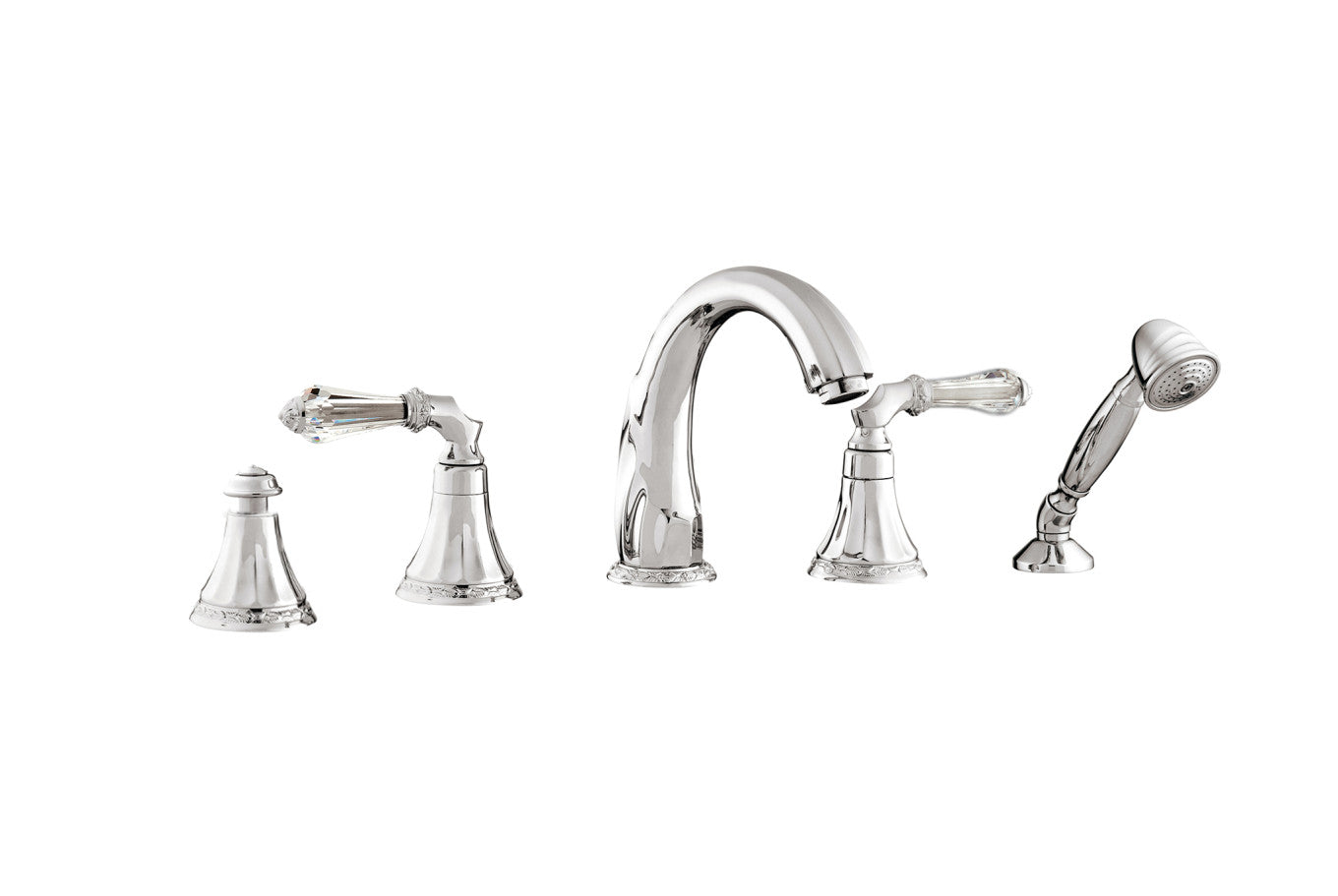 Bronces Mestre Adriatica Five holes bath set with Swarovski crystal - 058616-F00