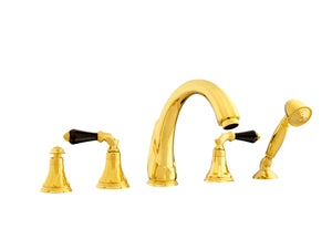 Bronces Mestre Adriatica Five holes bath set with Swarovski black crystal - 058616-FN0