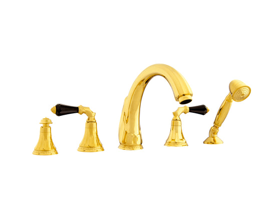 Bronces Mestre Adriatica Five holes bath set with Swarovski black crystal - 058616-FN0