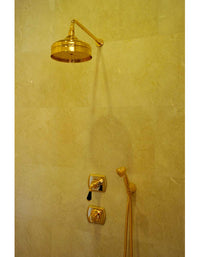 Atlantica Precious Handle kit for shower system with Swarovski black crystal in interior - Bronces Mestre