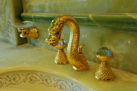 Dragon Three holes basin set with Swarovski crystal in interior - Bronces Mestre