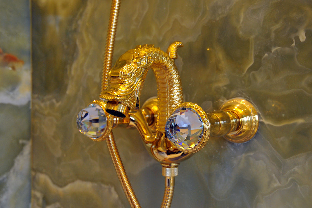 Dragon Bath shower set with Swarovski crystal in interior - Bronces Mestre