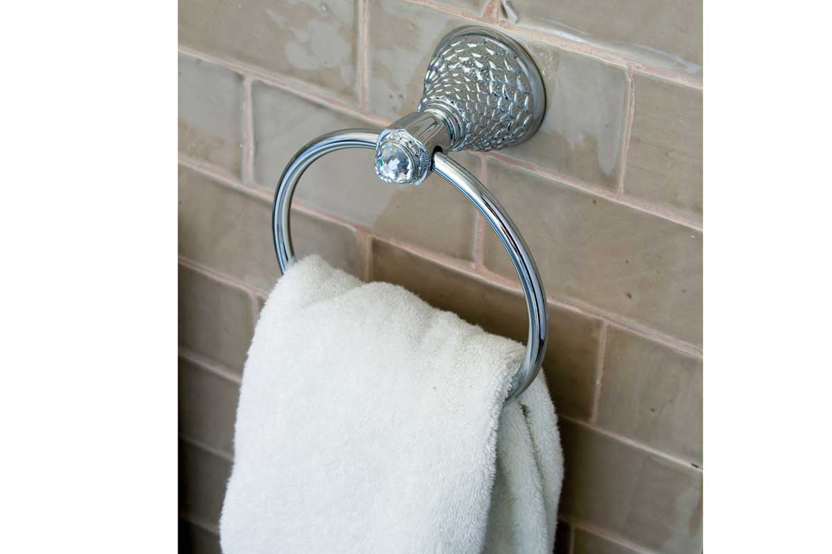 Dragon Towel ring diameter 165mm with Swarovski crystal in interior - Bronces Mestre