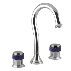 Bronces Mestre Coquette Three holes basin set with blue porcelain - 065501-A00
