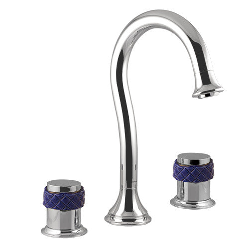 Coquette Three holes basin set with blue porcelain