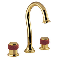 Bronces Mestre Coquette Three holes basin set with red porcelain - 065501-R00