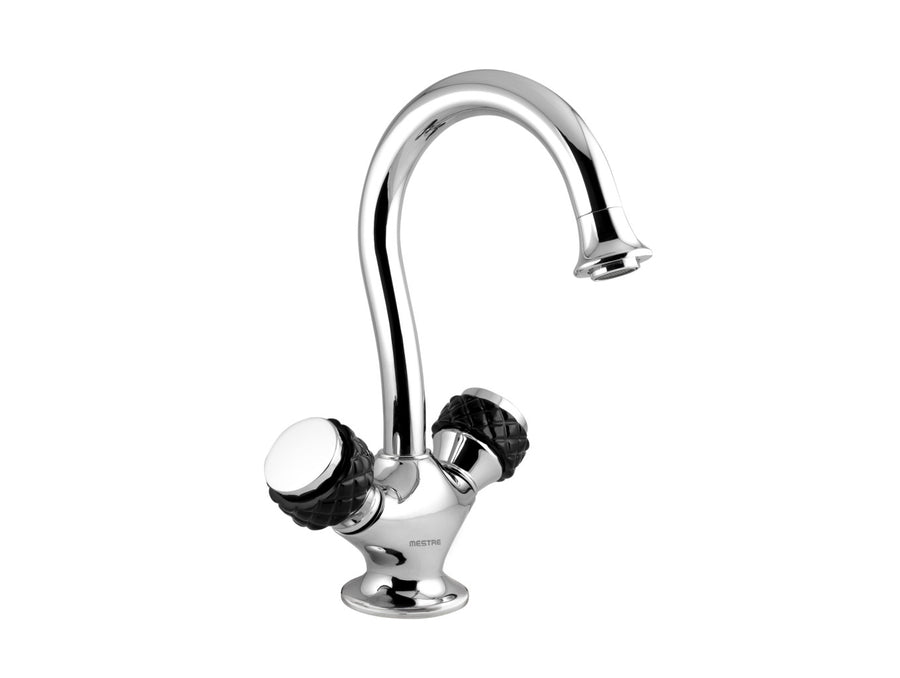 Bronces Mestre Coquette One hole basin mixer with black porcelain - 065505
