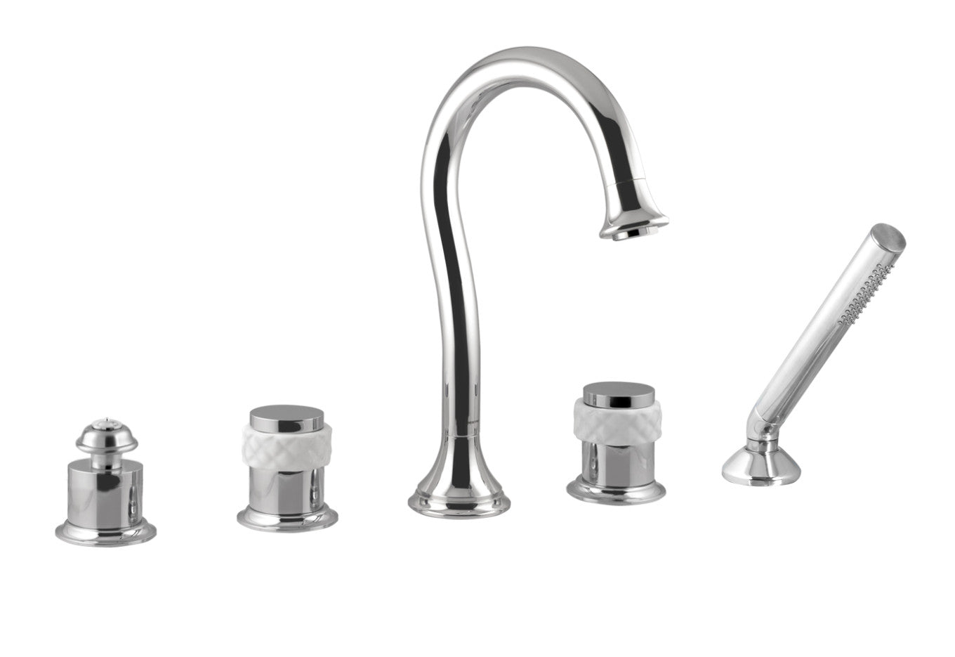 Bronces Mestre Coquette Five holes bath set with white porcelain - 065516-000