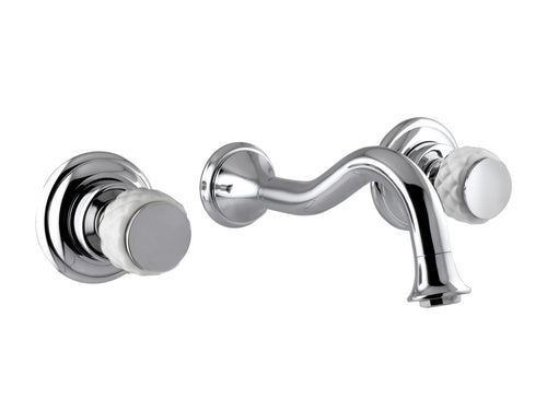 Coquette Three holes wall basin set with white porcelain