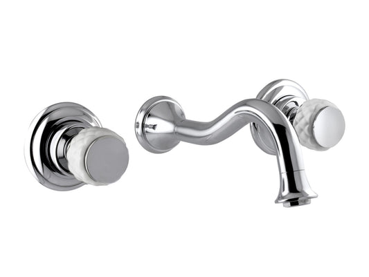 Bronces Mestre Coquette Three holes wall basin set with white porcelain - 065533-000
