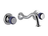 Bronces Mestre Coquette Three holes wall basin set with blue porcelain - 065533-A00