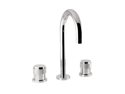Bronces Mestre Soho Three holes basin set with decorated brass ring - 071401-P00