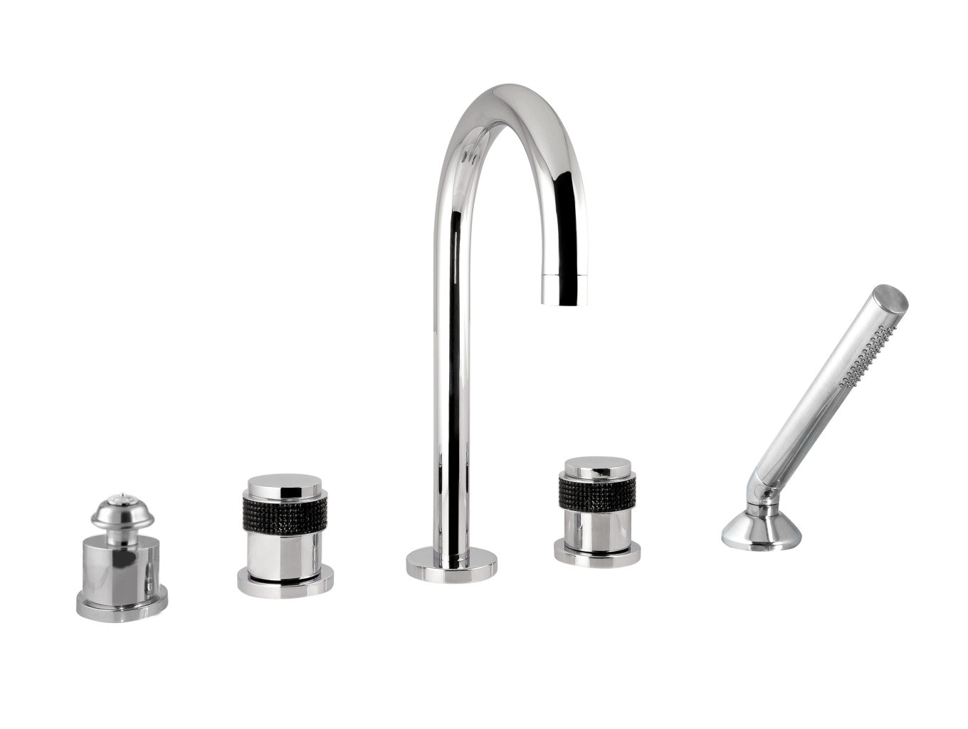 Bronces Mestre Soho Five Holes Bath Set - 071416 - Black Swarovski Crystal