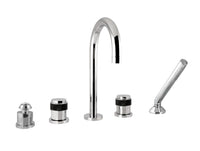 Bronces Mestre Versailles Five holes bath set with black Swarovski - 071416-HN0