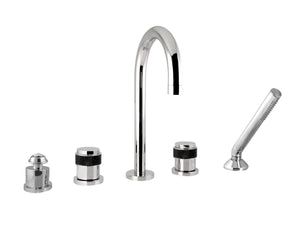 Bronces Mestre Versailles Five holes bath set with black Swarovski - 071416-HN0
