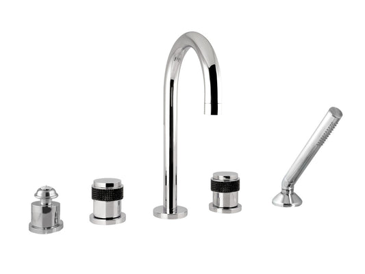 Bronces Mestre Soho Five holes bath set with black Swarovski - 071416-HN0