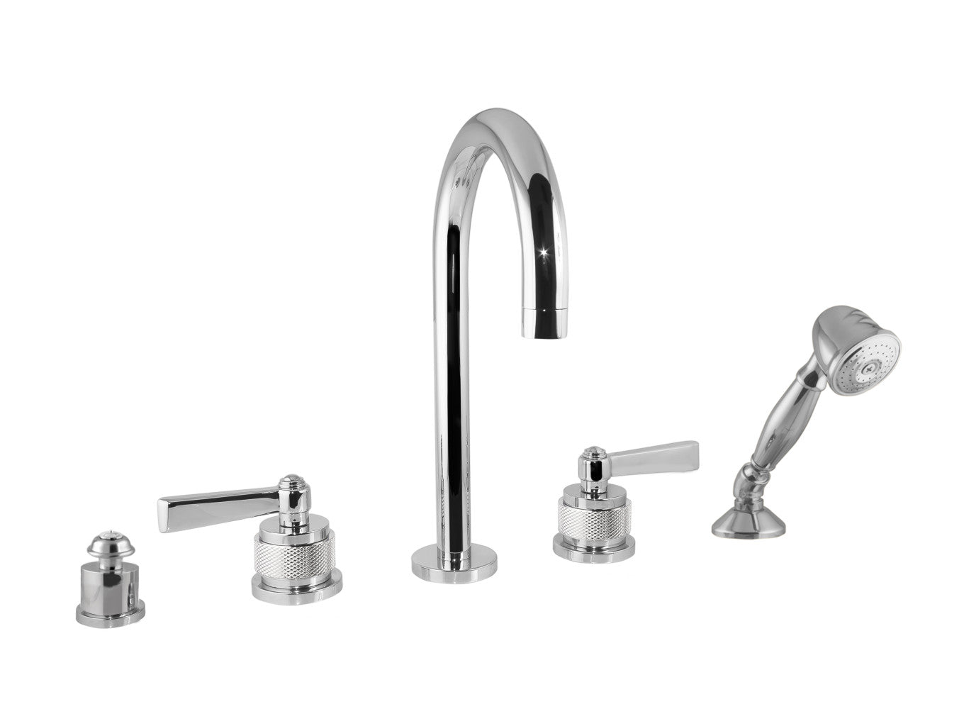 Bronces Mestre Soho Five Holes Bath Set - 071416 - Decorated Brass Ring