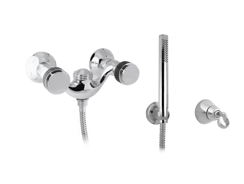 Versailles Shower mixer with black Swarovski