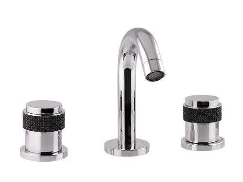 Versailles Three holes bidet set with black Swarovski