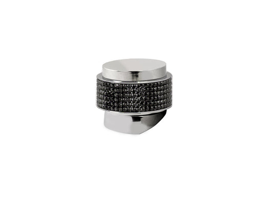 Bronces Mestre Atlantica Precious Monolever handle kit for shower system with black Swarovski Mesh - 071447-HN0