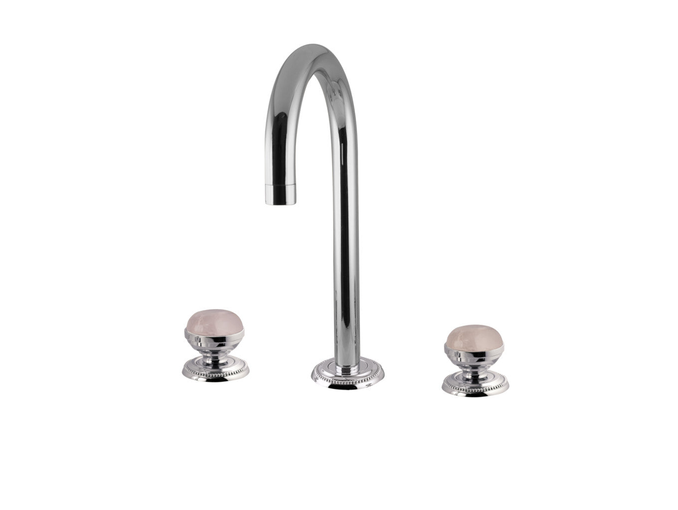Bronces Mestre Magma Three holes basin set with pink quartz stone - 072201-QTP