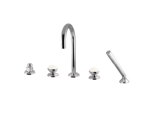 Bronces Mestre Magma Five hole bath set with quartz stone - 072216-QT0