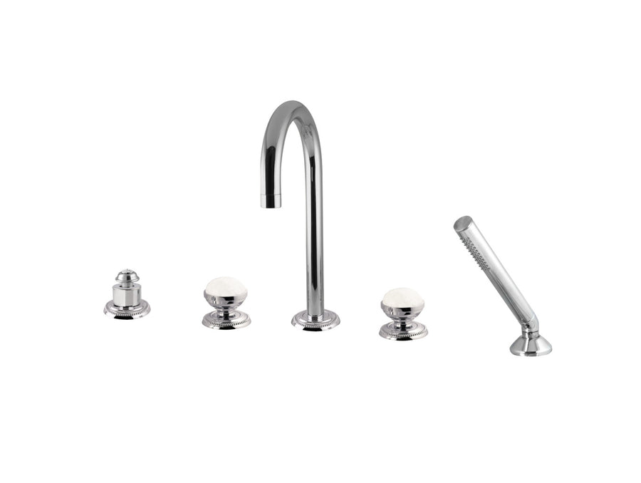Bronces Mestre Magma Five hole bath set with quartz stone - 072216-QT0