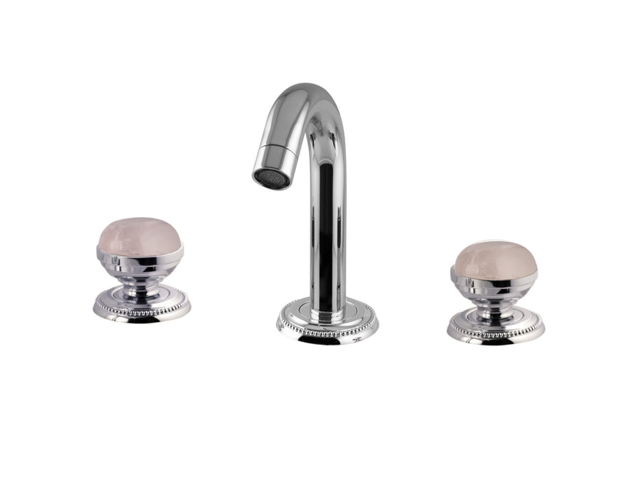 Bronces Mestre Magma Three holes bidet set with pink quartz stone - 072221-QTP