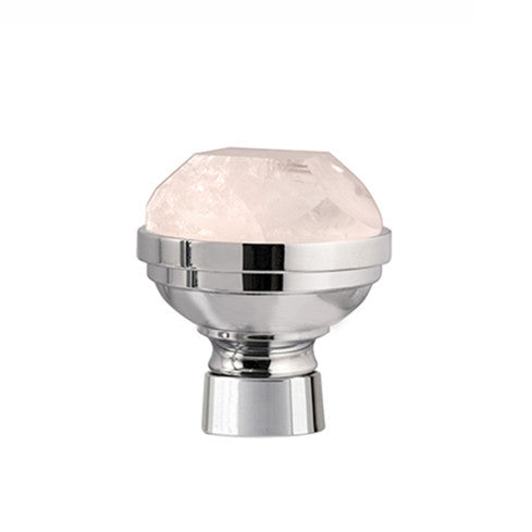 Bronces Mestre Magma Knob for shower system with pink quartz stone - 072245-QZP