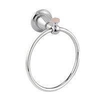 Bronces Mestre Magma Towel ring 165mm with pink quartz stone - 072273-QZP
