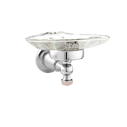 Magma Soap dish holder with pink quartz stone