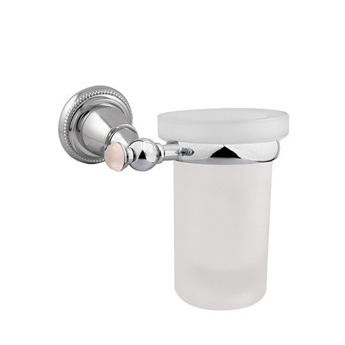 Bronces Mestre Magma Wall toothbrush holder with pink quartz stone - 072280-QTP